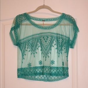 Free People Crop Top- Teal